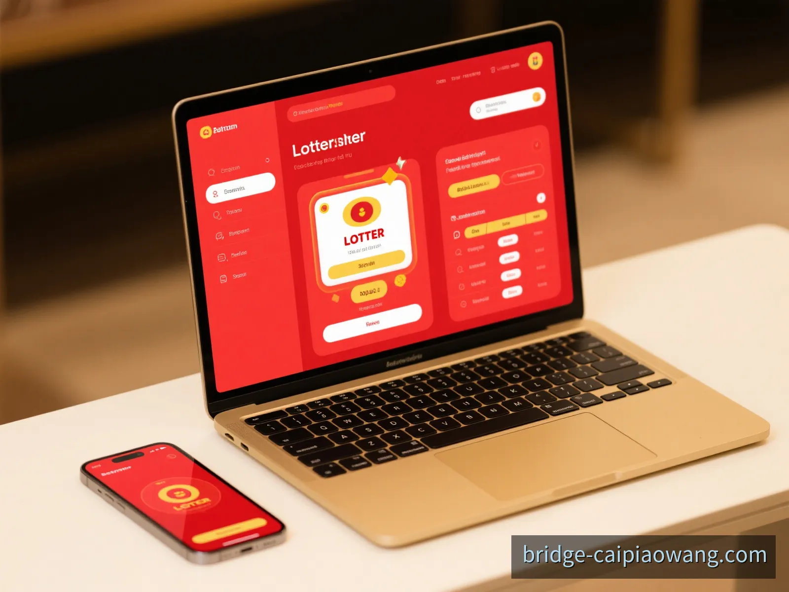 电脑与手机上的开奖信息查询界面示意